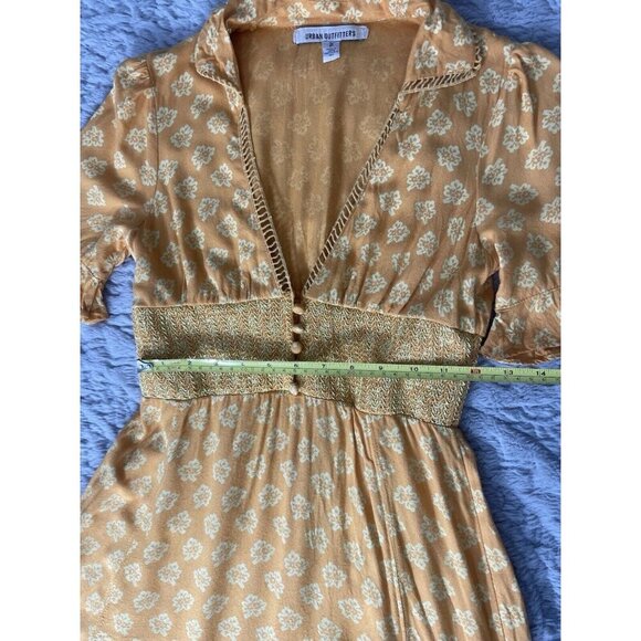 Urban Outfitters Graziana Mini Dress Yellow w/Elastic Waste Women's SP - Picture 6 of 9